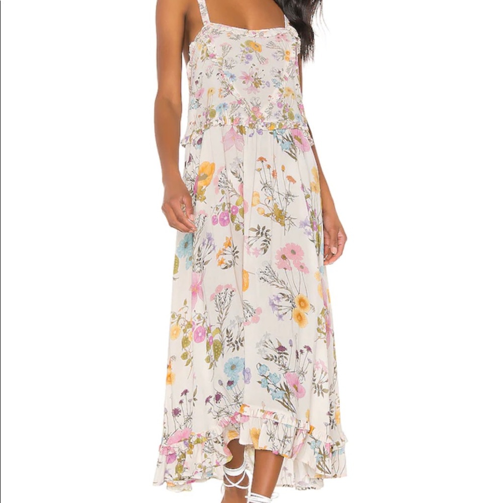 Spell Wild Bloom Revolve X Cream Strappy Midi